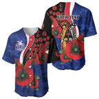 North Kangaroos ANZAC Personalised Baseball Jersey Lest We Forget Poppy Camo
