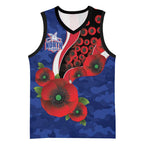 North Kangaroos ANZAC Personalised Basketball Jersey Lest We Forget Poppy Camo