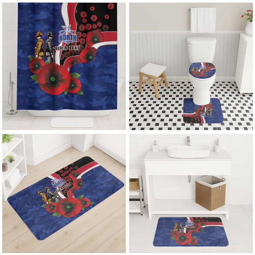 North Kangaroos ANZAC Personalised Bathroom Set Lest We Forget Poppy Camo