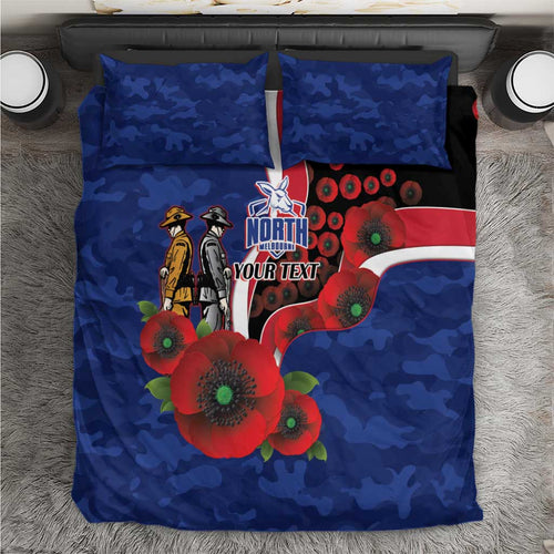 North Kangaroos ANZAC Personalised Bedding Set Lest We Forget Poppy Camo