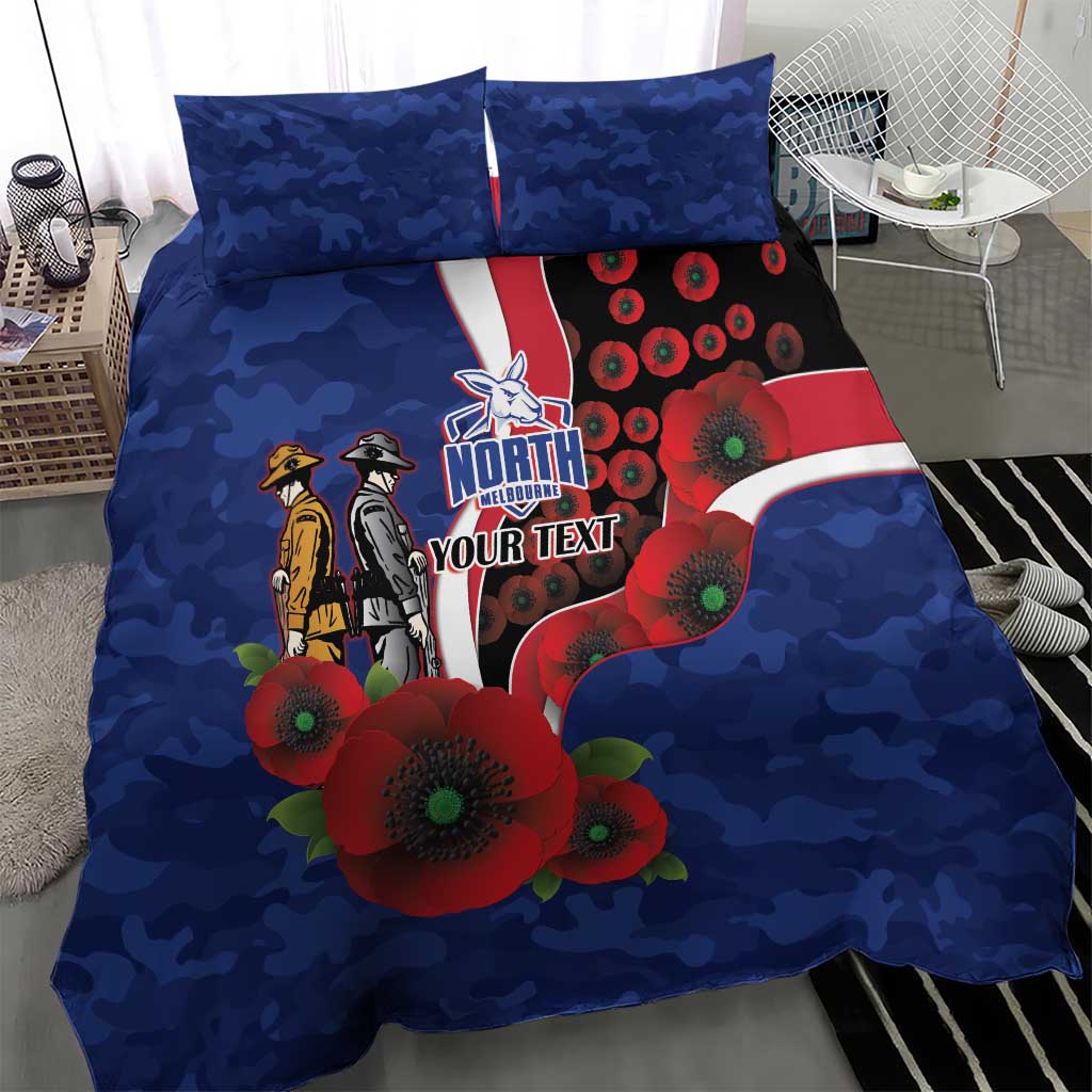North Kangaroos ANZAC Personalised Bedding Set Lest We Forget Poppy Camo