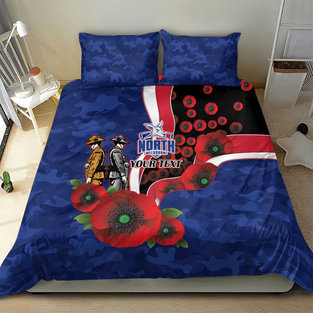 North Kangaroos ANZAC Personalised Bedding Set Lest We Forget Poppy Camo
