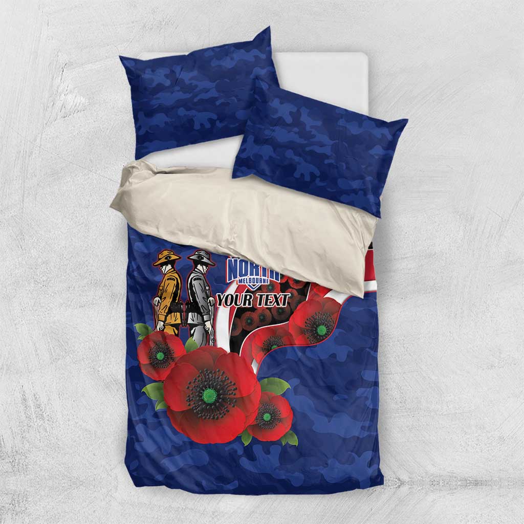North Kangaroos ANZAC Personalised Bedding Set Lest We Forget Poppy Camo