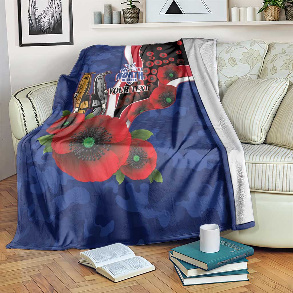North Kangaroos ANZAC Personalised Blanket Lest We Forget Poppy Camo