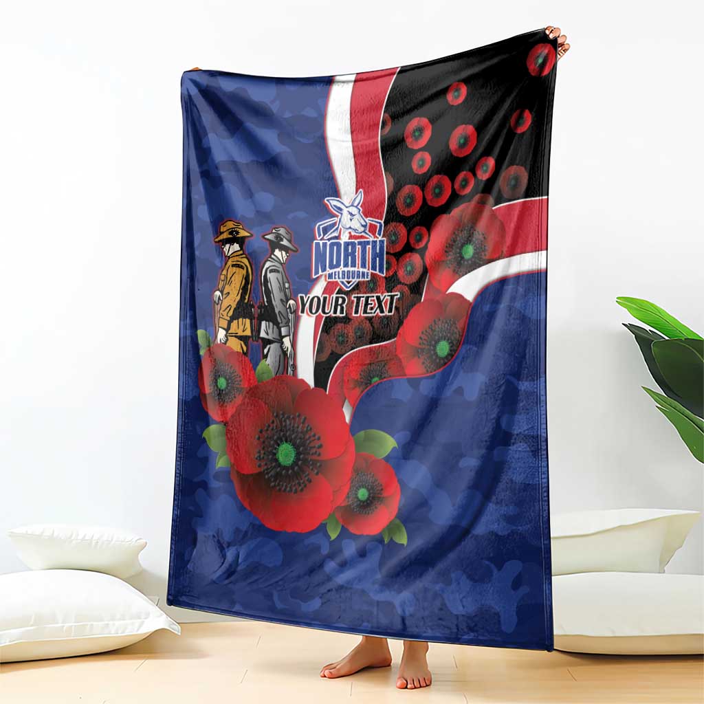 North Kangaroos ANZAC Personalised Blanket Lest We Forget Poppy Camo