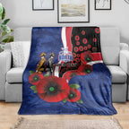 North Kangaroos ANZAC Personalised Blanket Lest We Forget Poppy Camo