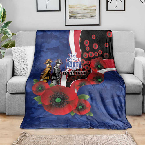 North Kangaroos ANZAC Personalised Blanket Lest We Forget Poppy Camo