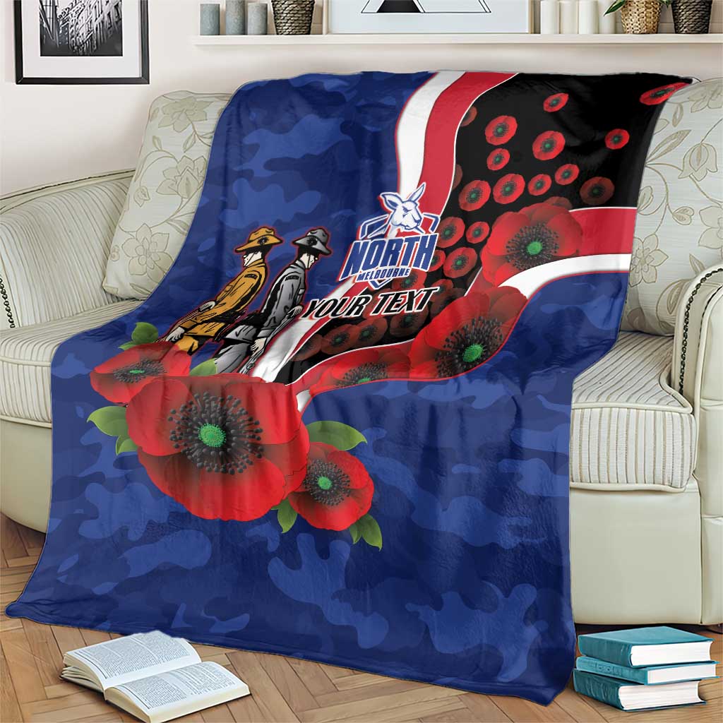 North Kangaroos ANZAC Personalised Blanket Lest We Forget Poppy Camo