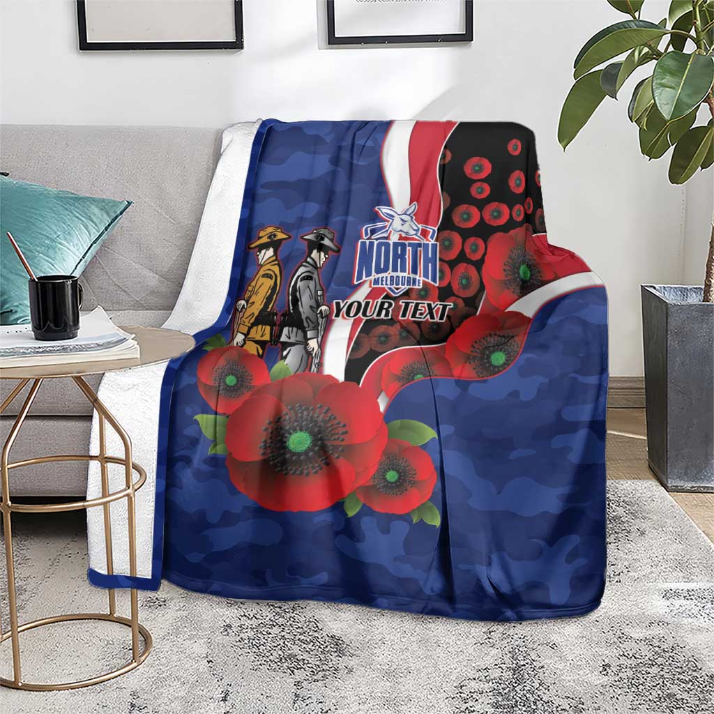 North Kangaroos ANZAC Personalised Blanket Lest We Forget Poppy Camo