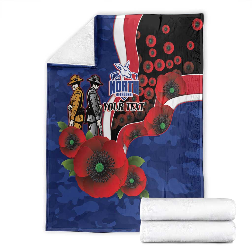 North Kangaroos ANZAC Personalised Blanket Lest We Forget Poppy Camo