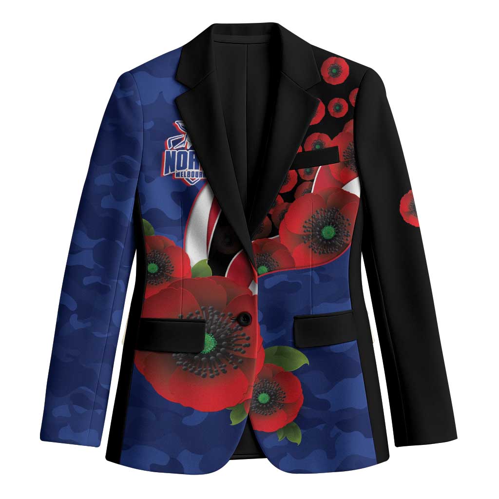 North Kangaroos ANZAC Personalised Blazer Lest We Forget Poppy Camo