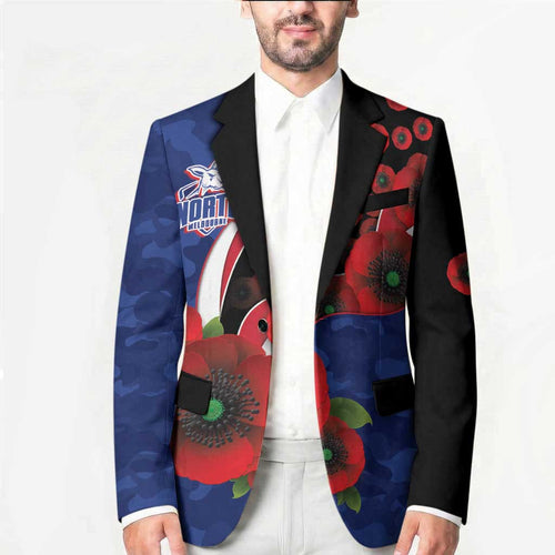 North Kangaroos ANZAC Personalised Blazer Lest We Forget Poppy Camo
