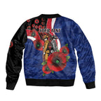 North Kangaroos ANZAC Personalised Bomber Jacket Lest We Forget Poppy Camo