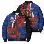 North Kangaroos ANZAC Personalised Bomber Puffer Jacket Lest We Forget Poppy Camo
