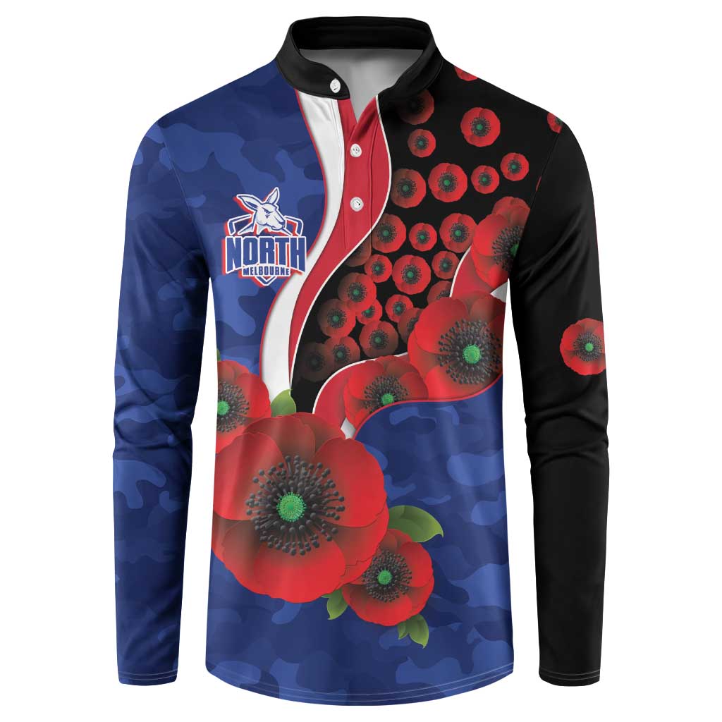 North Kangaroos ANZAC Personalised Button Sweatshirt Lest We Forget Poppy Camo