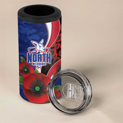 North Kangaroos ANZAC Personalised 4 in 1 Can Cooler Tumbler Lest We Forget Poppy Camo