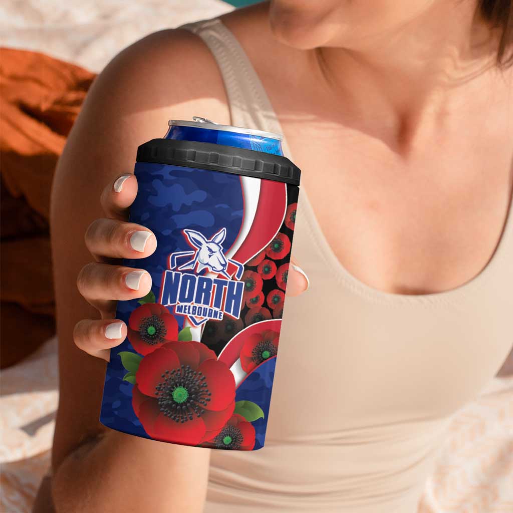North Kangaroos ANZAC Personalised 4 in 1 Can Cooler Tumbler Lest We Forget Poppy Camo