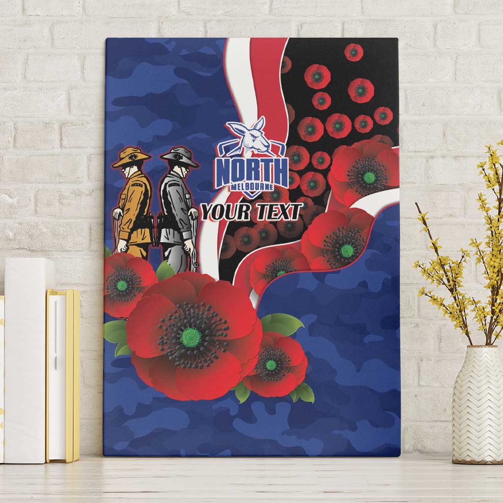 North Kangaroos ANZAC Personalised Canvas Wall Art Lest We Forget Poppy Camo