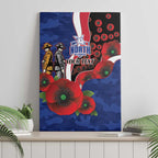 North Kangaroos ANZAC Personalised Canvas Wall Art Lest We Forget Poppy Camo