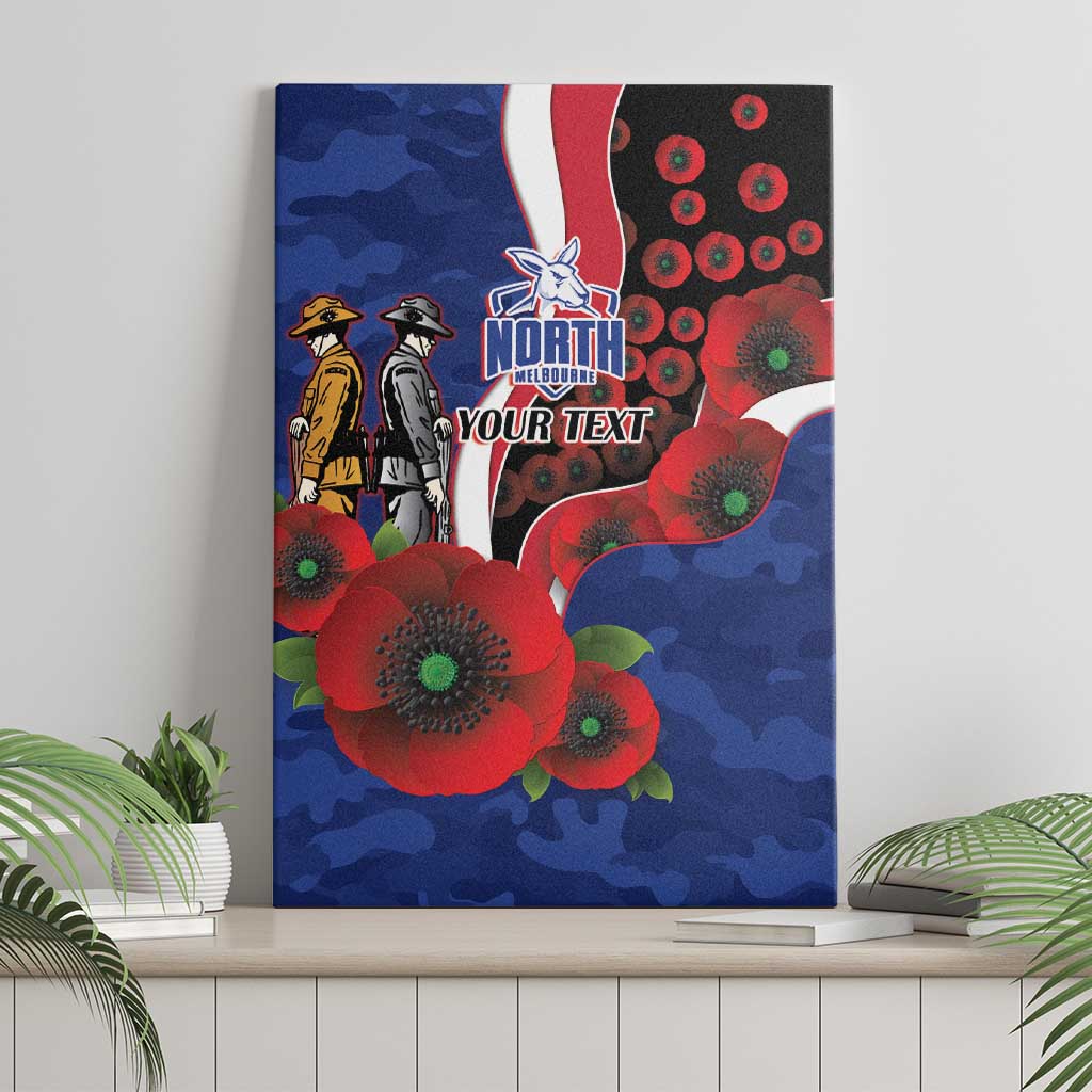 North Kangaroos ANZAC Personalised Canvas Wall Art Lest We Forget Poppy Camo