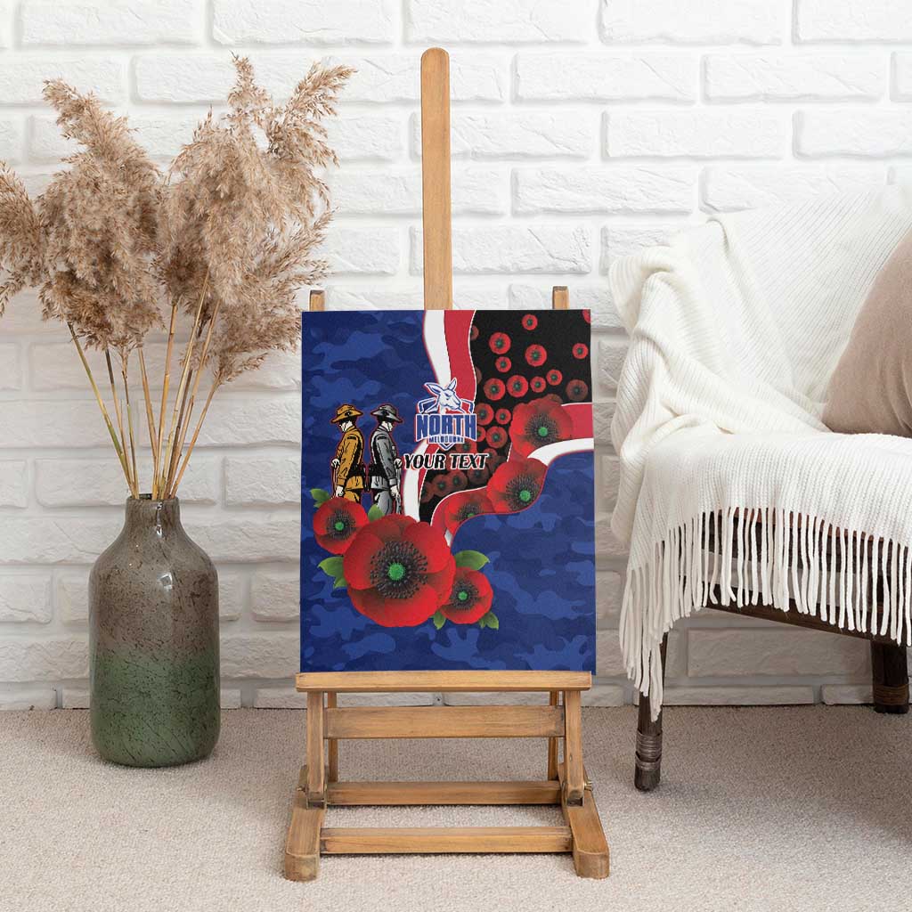 North Kangaroos ANZAC Personalised Canvas Wall Art Lest We Forget Poppy Camo