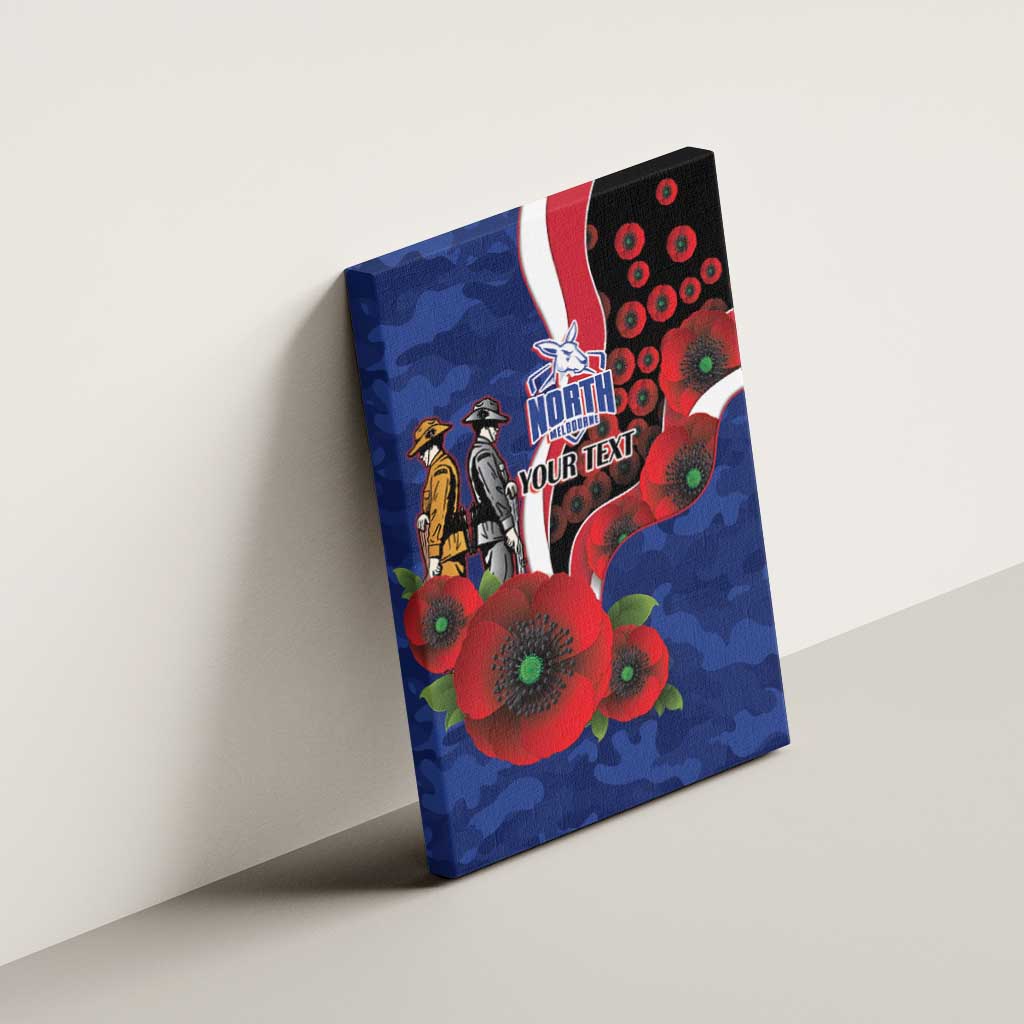 North Kangaroos ANZAC Personalised Canvas Wall Art Lest We Forget Poppy Camo