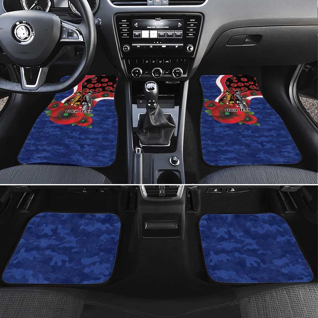 North Kangaroos ANZAC Personalised Car Mats Lest We Forget Poppy Camo