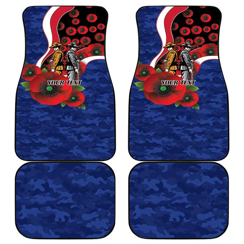 North Kangaroos ANZAC Personalised Car Mats Lest We Forget Poppy Camo
