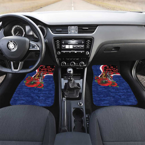 North Kangaroos ANZAC Personalised Car Mats Lest We Forget Poppy Camo