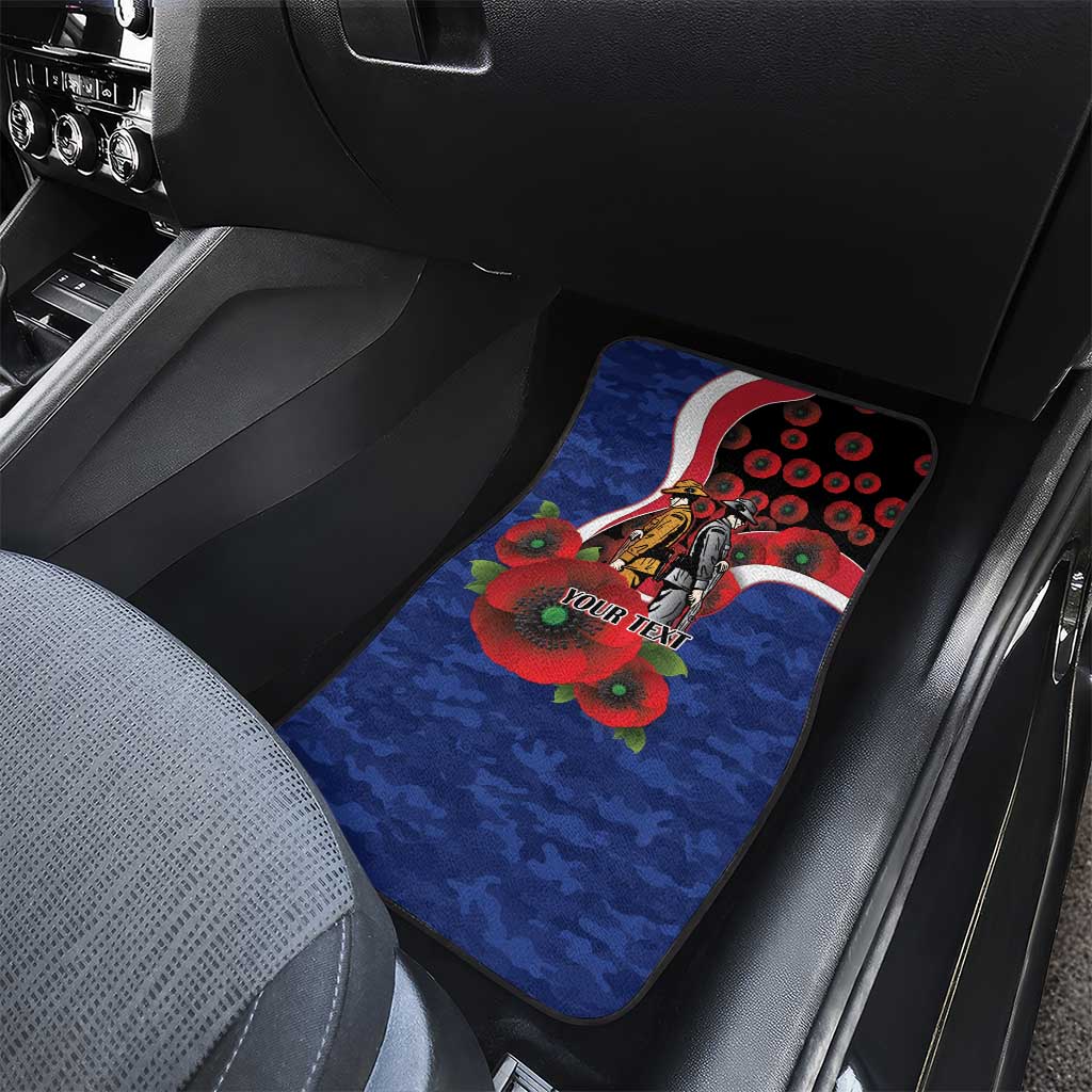 North Kangaroos ANZAC Personalised Car Mats Lest We Forget Poppy Camo