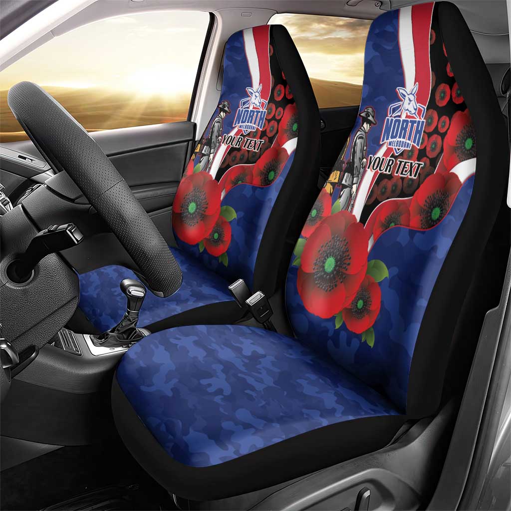 North Kangaroos ANZAC Personalised Car Seat Cover Lest We Forget Poppy Camo