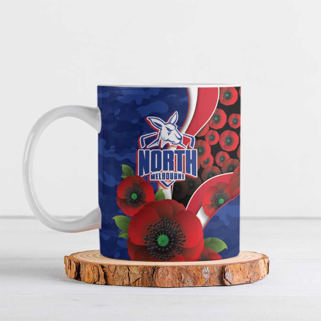 North Kangaroos ANZAC Personalised Ceramic Mug Lest We Forget Poppy Camo