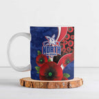 North Kangaroos ANZAC Personalised Ceramic Mug Lest We Forget Poppy Camo