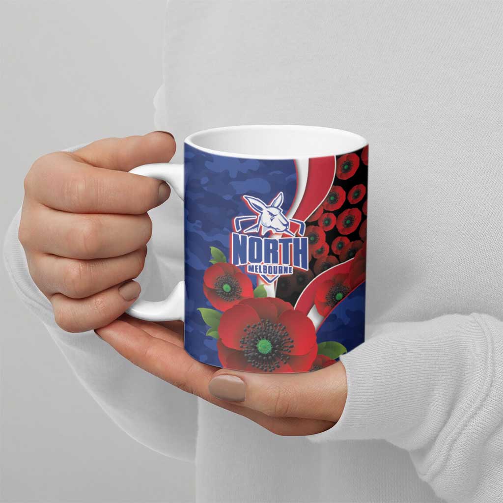 North Kangaroos ANZAC Personalised Ceramic Mug Lest We Forget Poppy Camo