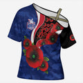 North Kangaroos ANZAC Personalised Cross Shoulder Shirt Lest We Forget Poppy Camo