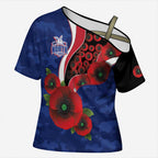 North Kangaroos ANZAC Personalised Cross Shoulder Shirt Lest We Forget Poppy Camo