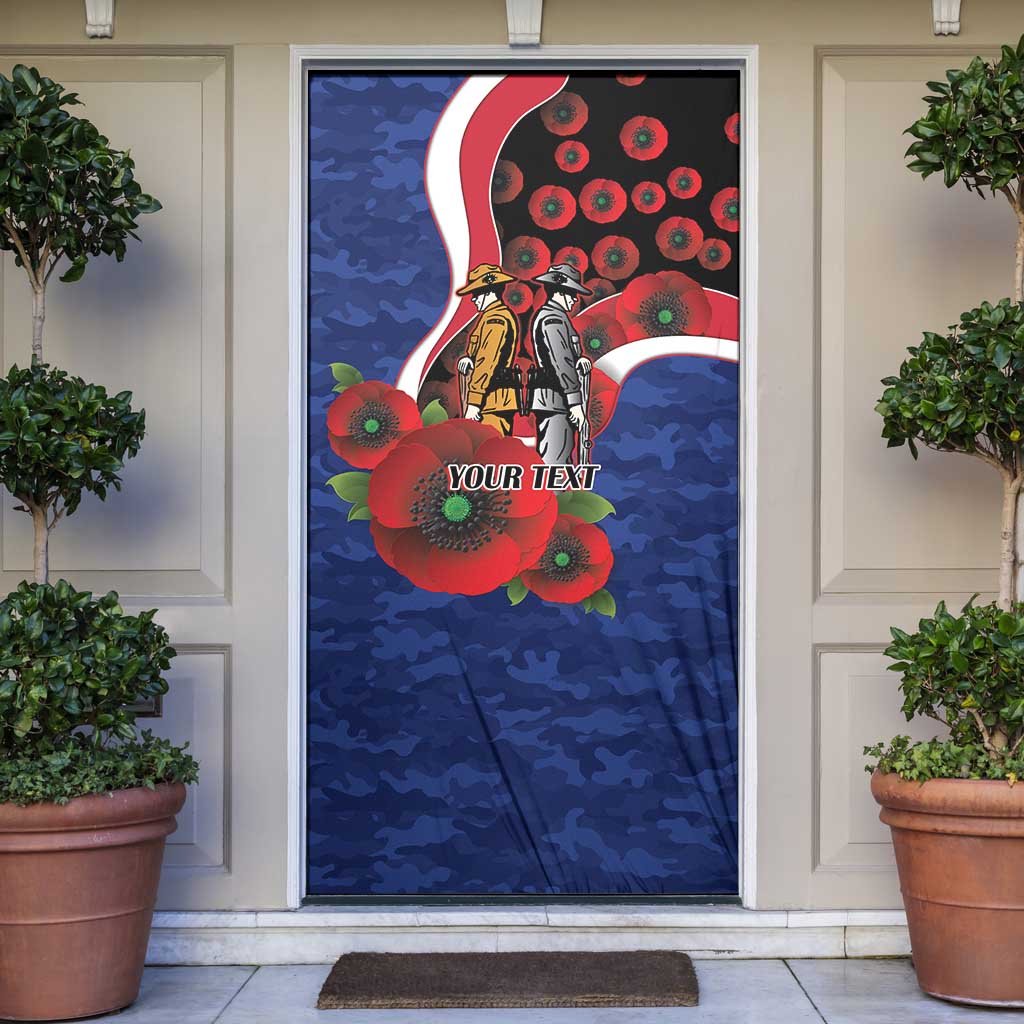 North Kangaroos ANZAC Personalised Door Cover Lest We Forget Poppy Camo