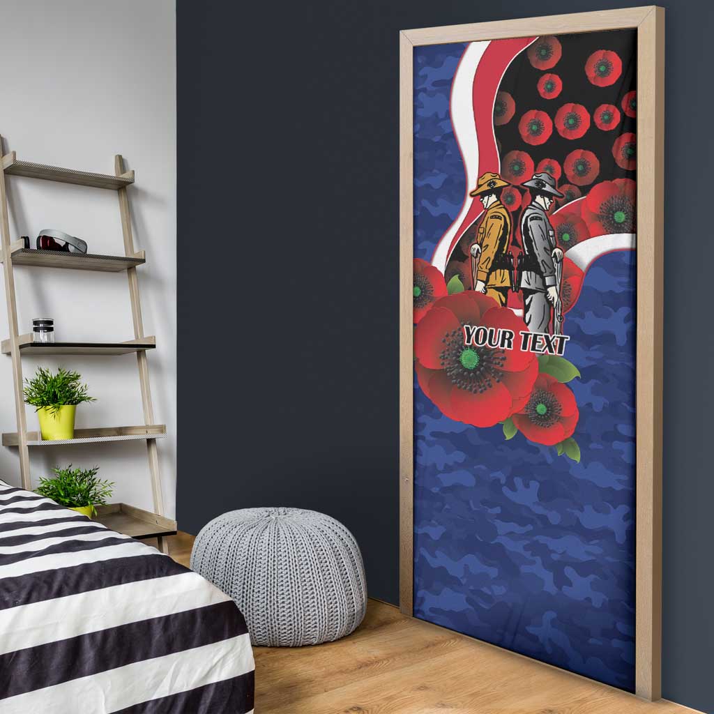North Kangaroos ANZAC Personalised Door Cover Lest We Forget Poppy Camo