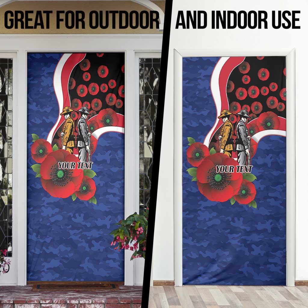 North Kangaroos ANZAC Personalised Door Cover Lest We Forget Poppy Camo