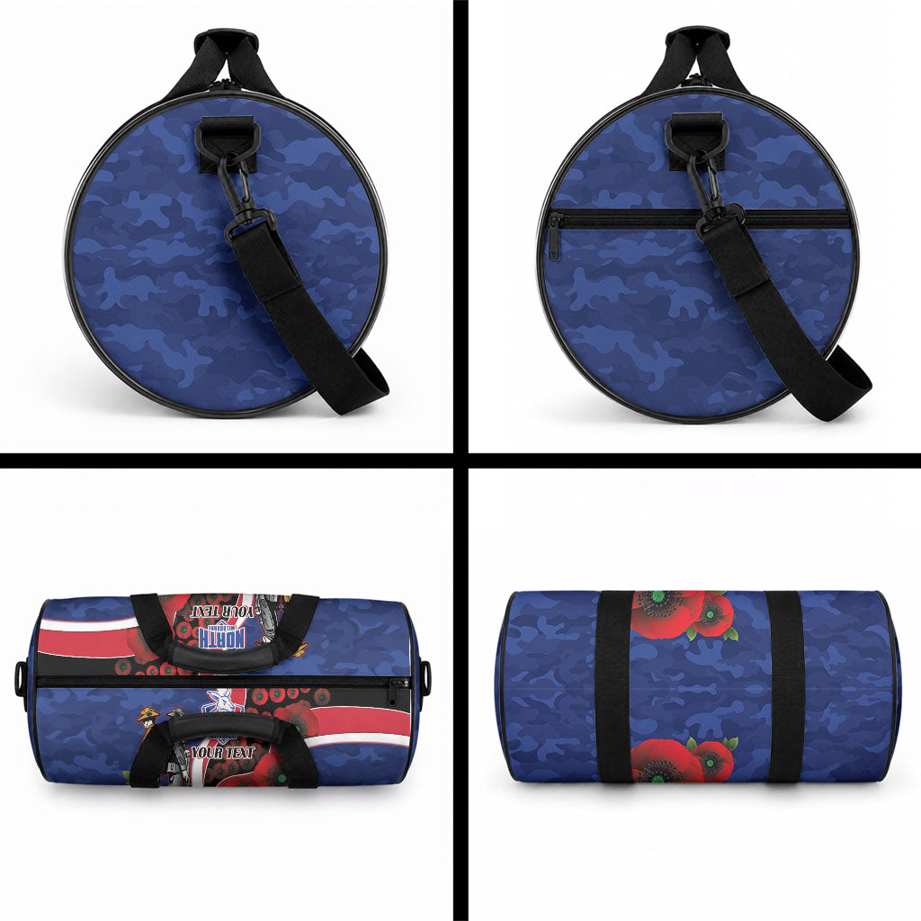North Kangaroos ANZAC Personalised Duffle Bag Lest We Forget Poppy Camo
