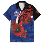 North Kangaroos ANZAC Personalised Family Matching Long Sleeve Bodycon Dress and Hawaiian Shirt Lest We Forget Poppy Camo