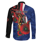 North Kangaroos ANZAC Personalised Family Matching Summer Maxi Dress and Hawaiian Shirt Lest We Forget Poppy Camo