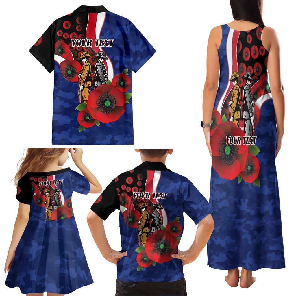North Kangaroos ANZAC Personalised Family Matching Tank Maxi Dress and Hawaiian Shirt Lest We Forget Poppy Camo