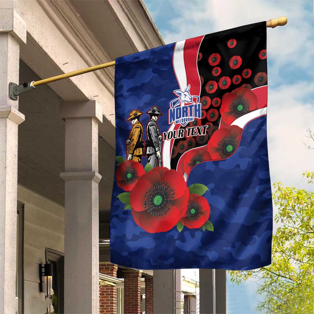 North Kangaroos ANZAC Personalised Garden Flag Lest We Forget Poppy Camo