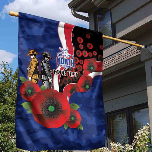 North Kangaroos ANZAC Personalised Garden Flag Lest We Forget Poppy Camo