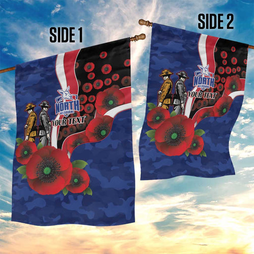 North Kangaroos ANZAC Personalised Garden Flag Lest We Forget Poppy Camo