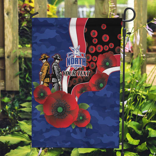 North Kangaroos ANZAC Personalised Garden Flag Lest We Forget Poppy Camo