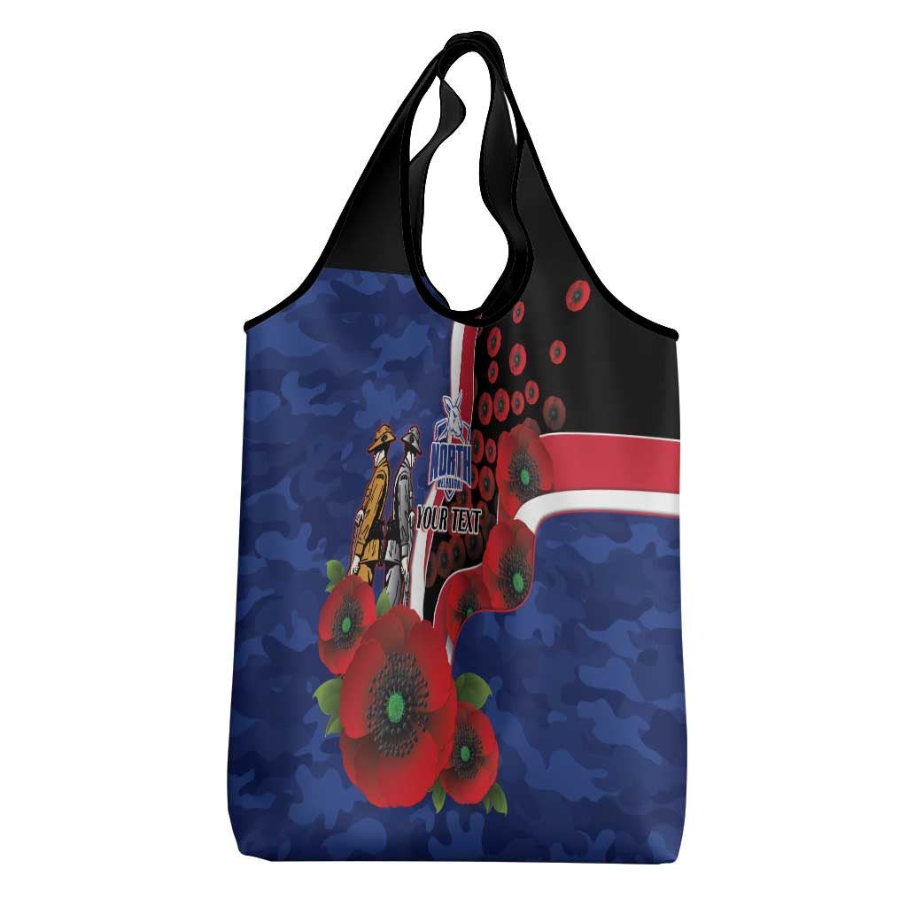 North Kangaroos ANZAC Personalised Grocery Bag Lest We Forget Poppy Camo