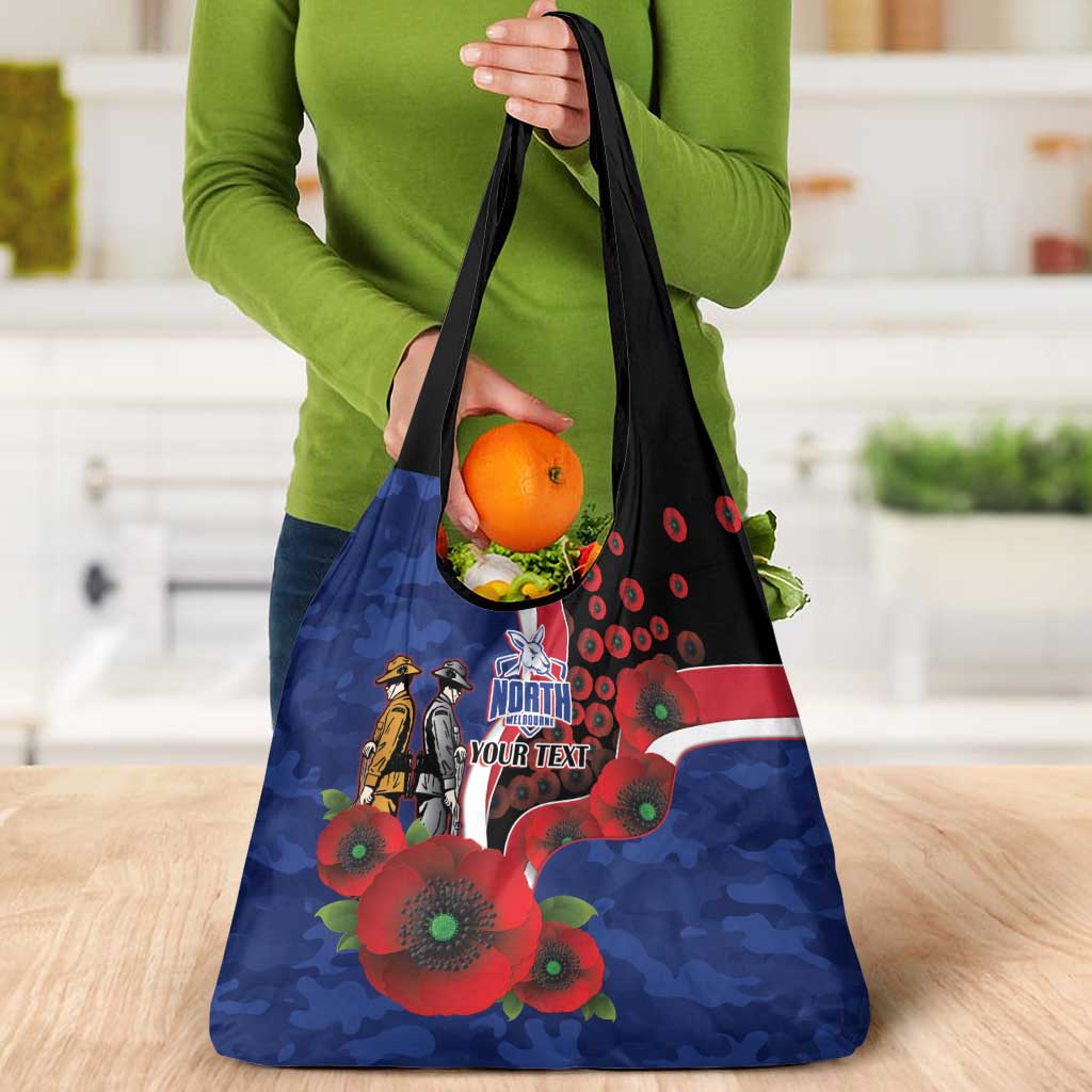 North Kangaroos ANZAC Personalised Grocery Bag Lest We Forget Poppy Camo