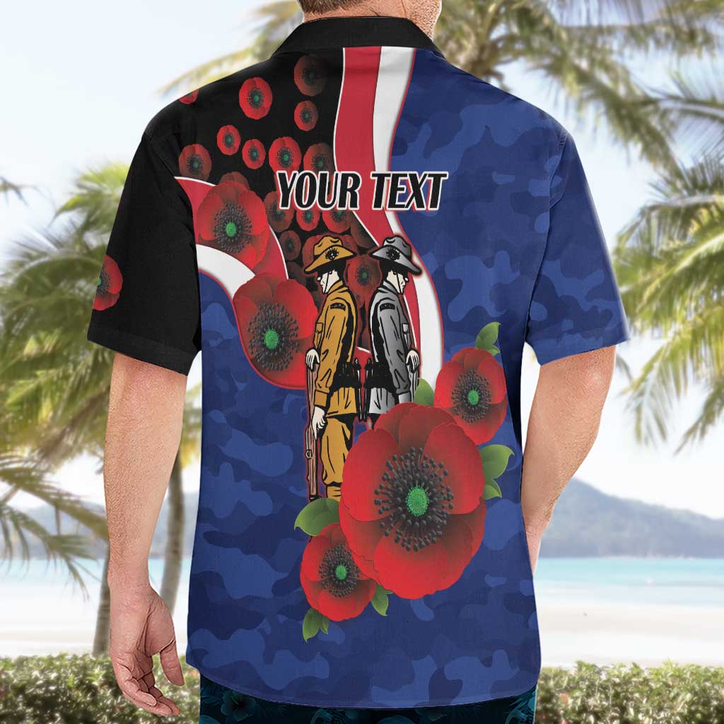 North Kangaroos ANZAC Personalised Hawaiian Shirt Lest We Forget Poppy Camo